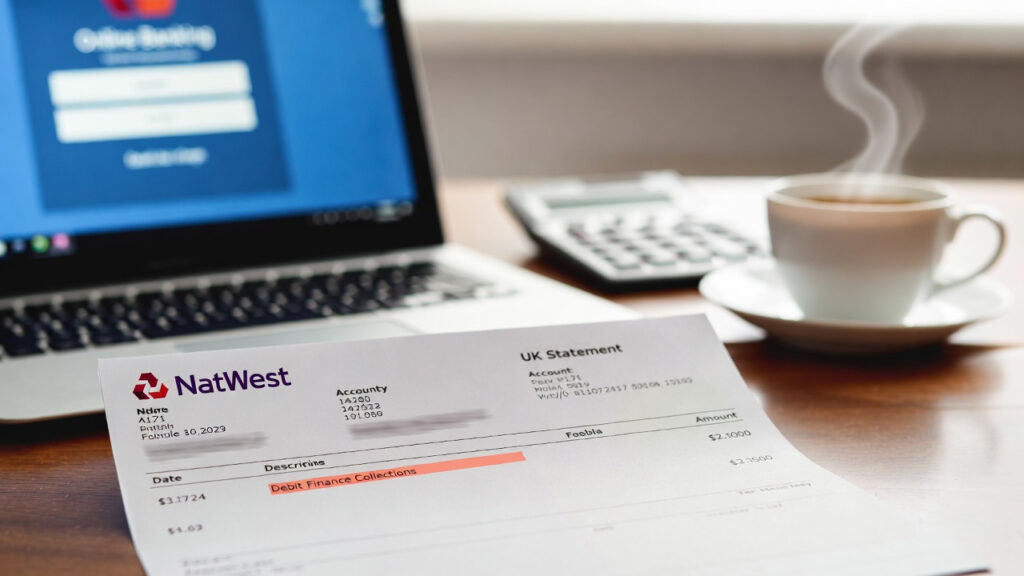 Debit Finance Collections on Bank Statement