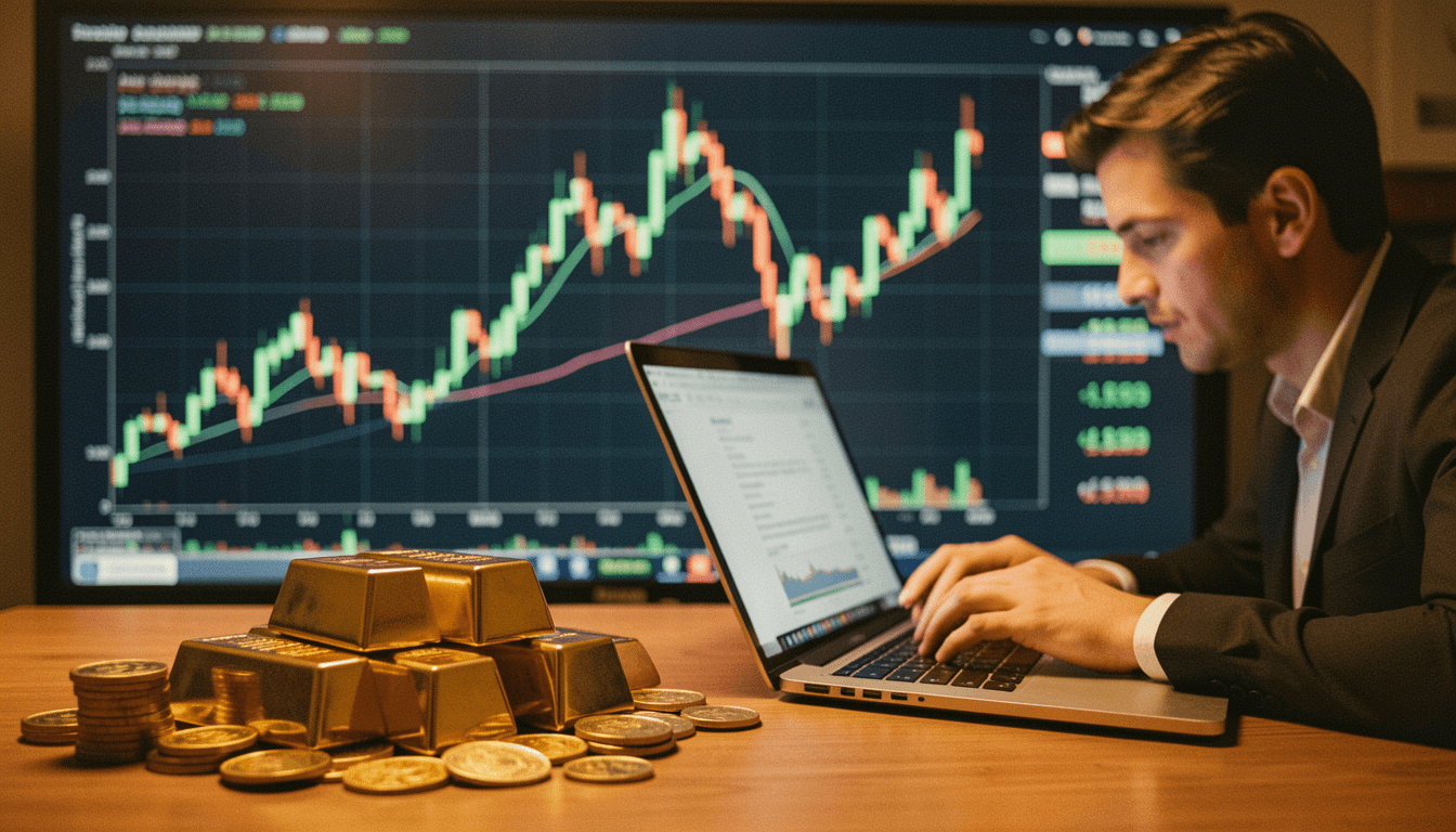 Financial analyst examining gold market performance amid economic uncertainty in the U.S. economy.