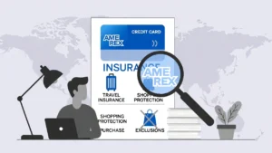 Illustration showing American Express card insurance exclusions and limitations explained for UK cardholders