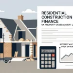 Illustration showing interest building up during a UK property construction project