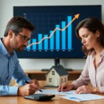 UK couple reviewing first direct mortgage rates at home