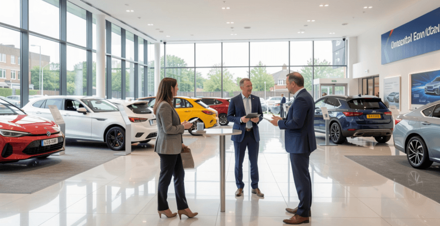 UK customer discussing Lloyds Bank car finance options with a financial advisor