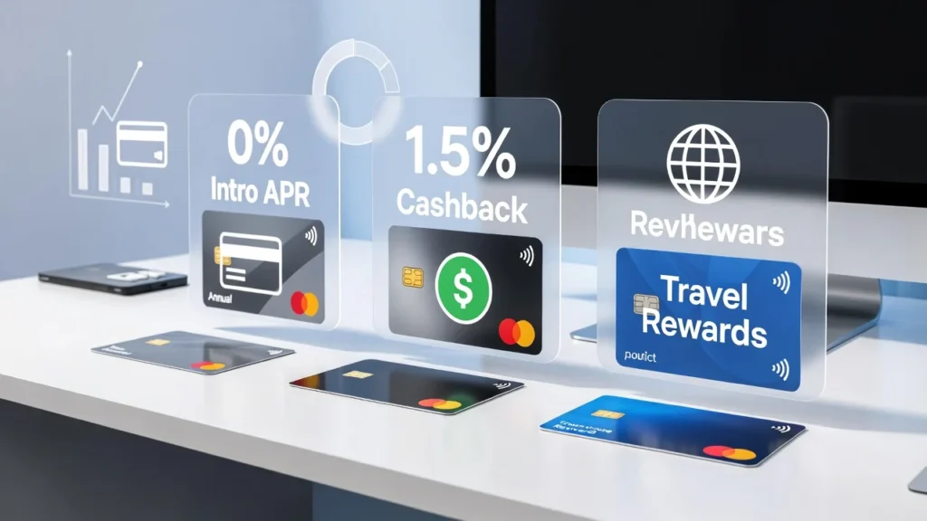 Comparison of UK business credit cards with annual fees, cashback, and travel rewards