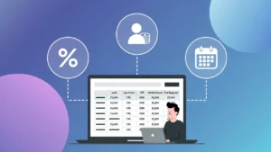 UK adult reviewing unsecured personal loan options at a desk with laptop and calculator