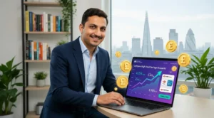 Person comparing 10 best high yield savings account of 2026 on laptop with UK pound symbols and interest rate graphs