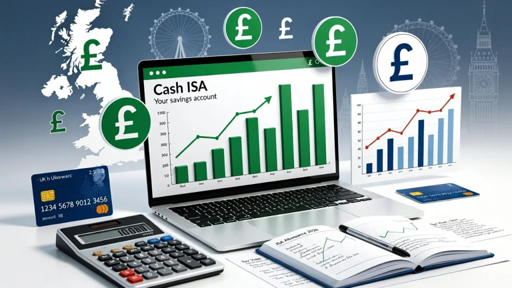 How much you can put in a Cash ISA in 2026 showing UK saver calculating annual ISA allowance and tax-free savings