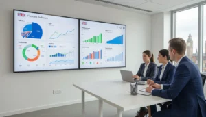 Office for National Statistics ONS UK analysts reviewing economic data charts and inflation statistics