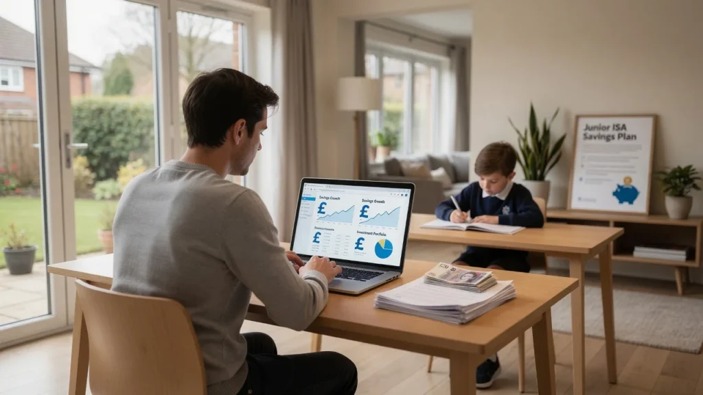 Parent managing Junior ISA allowance across multiple providers in the UK with financial planning tools